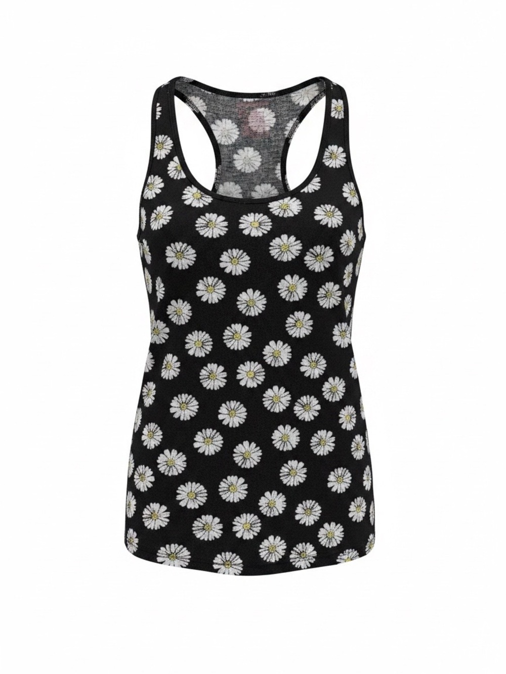 No Boundaries Black Daisy Print Racerback Tank size 2XL New with Tags.